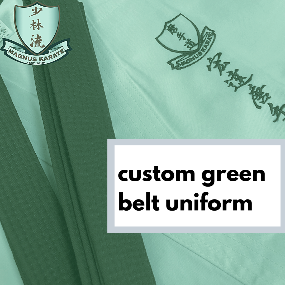 custom green belt uniform